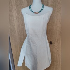 White Fox Boutique White Strapless Sheath Mini Dress